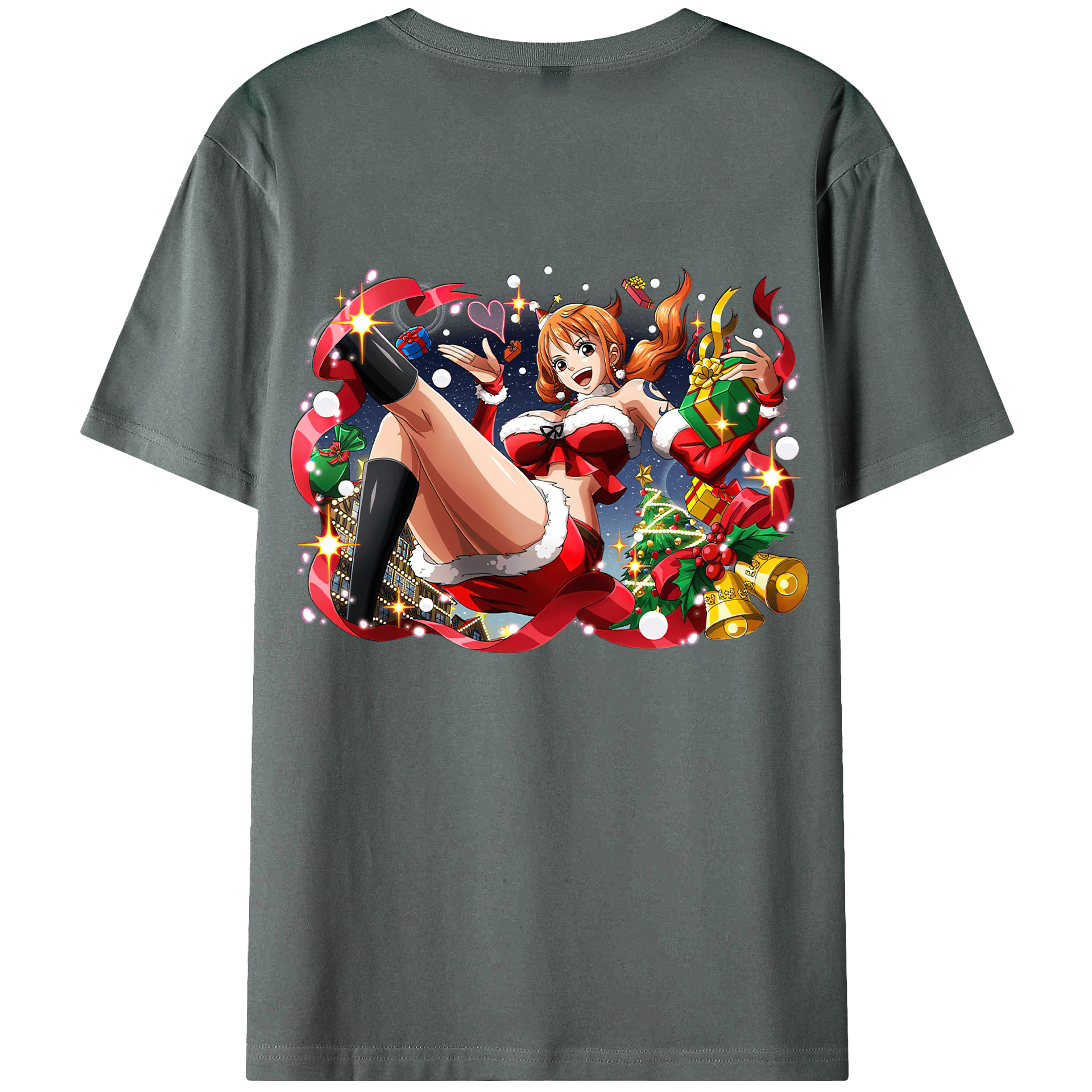 （画像用） ワンピース ナミ ONE PIECE Nami 綿100％ メンズ半袖Tシャツ（バックプリント） 通気性